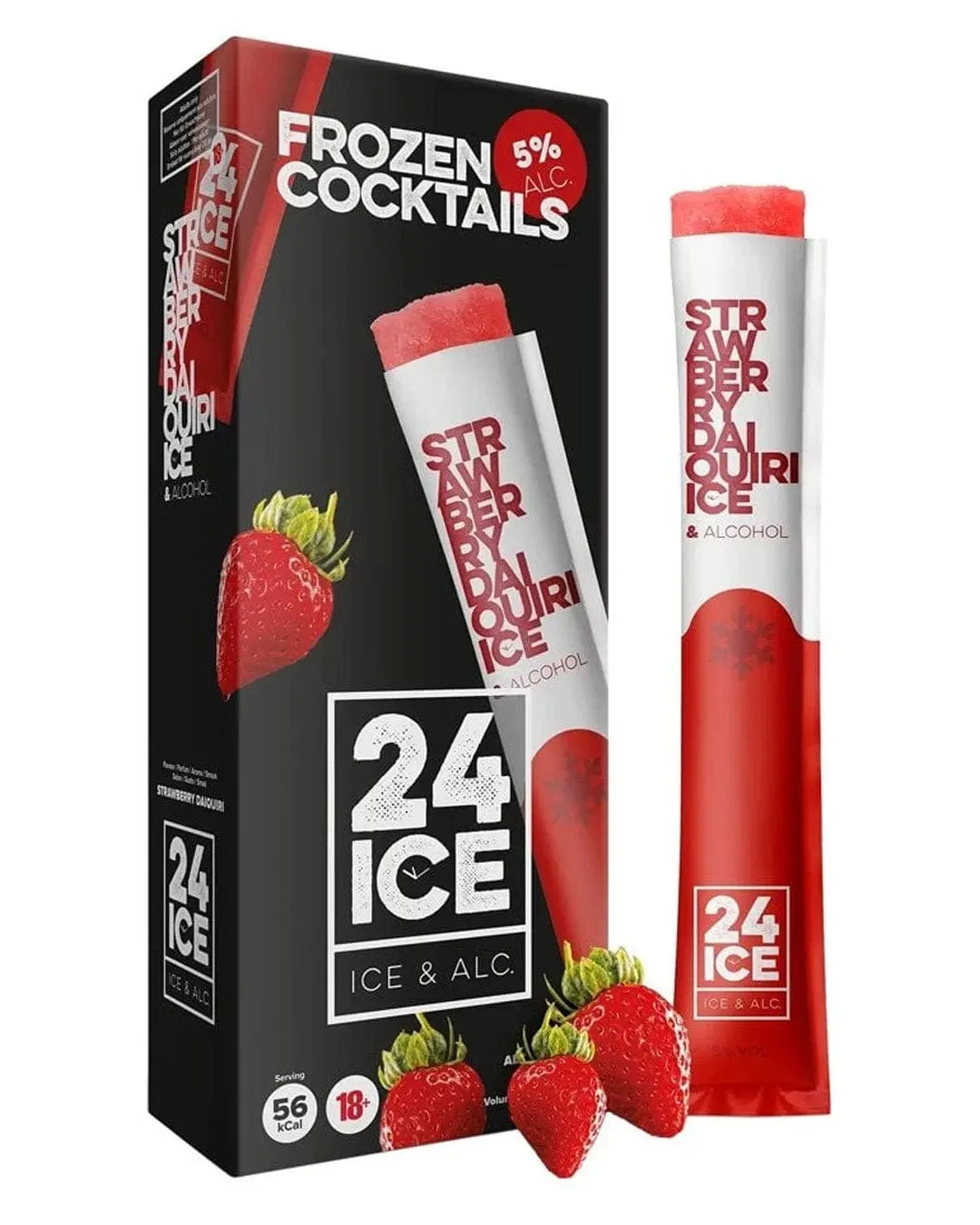 24 Ice Strawberry Daiquiri Frozen Premixed Cocktail Multipack, 5 x 65 ml BBE 31/05/2023 Ready Made Cocktails