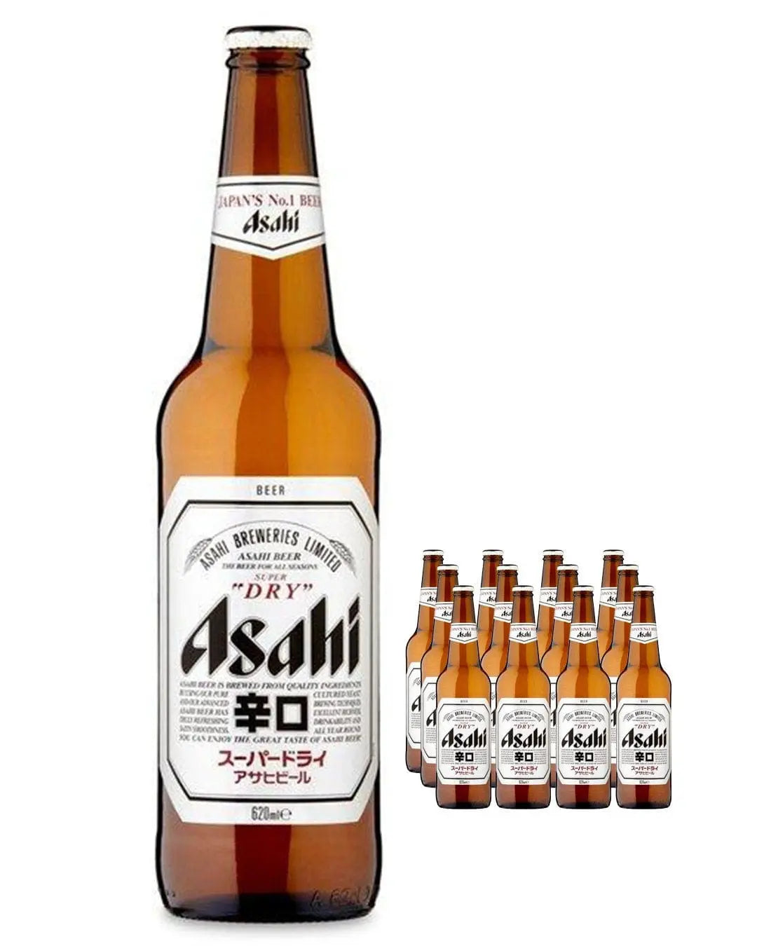 Asahi Super Dry Beer Bottle Multipack, 12 x 620 ml Beer