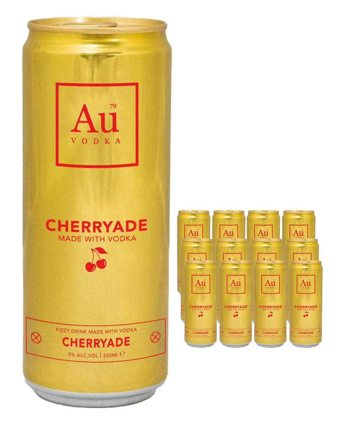 AU Vodka Cherryade Premixed Can Multipack, 12 x 330 ml Ready Made Cocktails