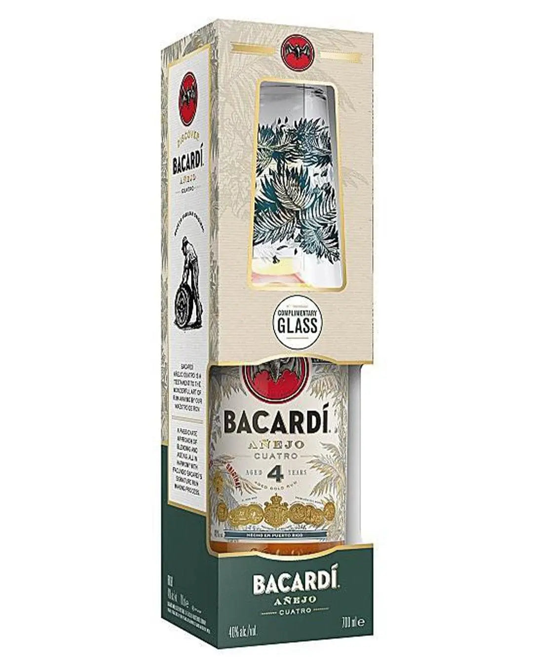 Bacardi Añejo Cuatro 4 Year Old Gold Rum Gift Pack, 70 cl Rum 4013400521422