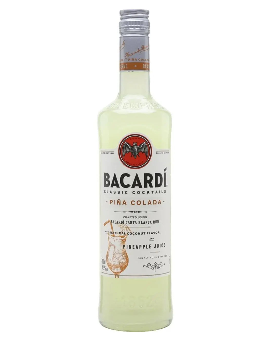 Bacardi Pina Colada Premixed Cocktail, 70 cl Ready Made Cocktails