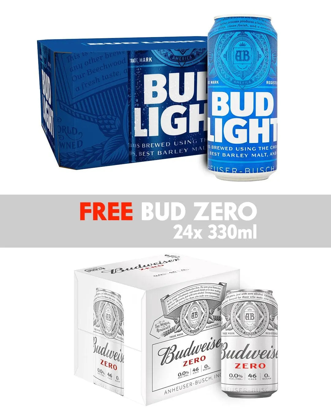 Budweiser Premium Lager Beer Can Multipack, 24 x 500 ml Beer 5014379004991