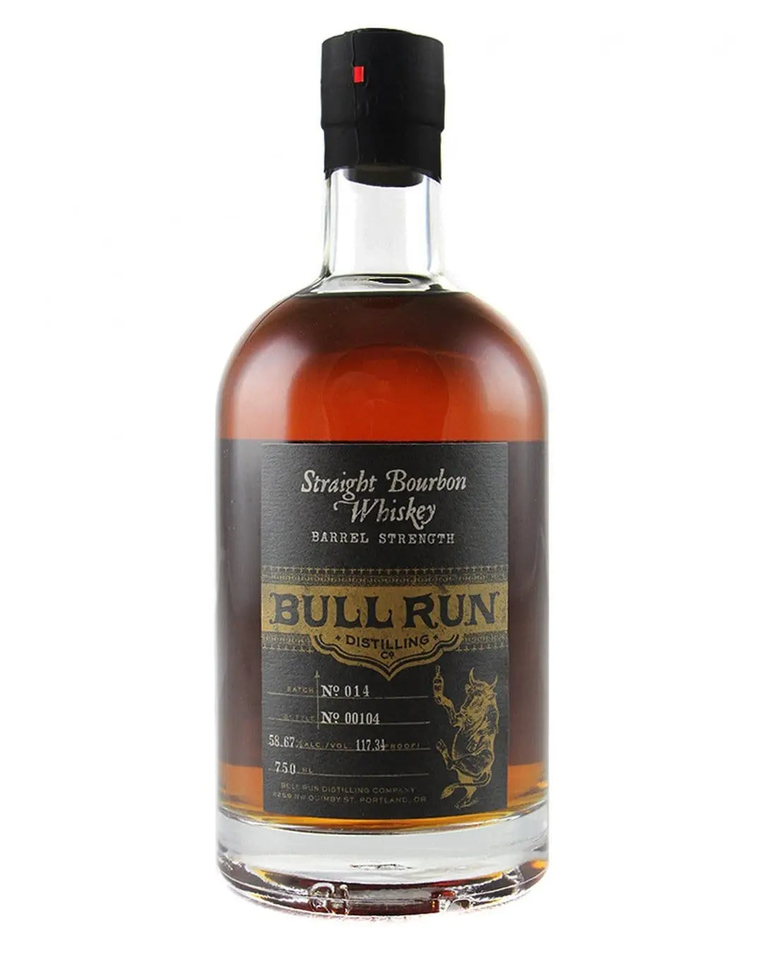 Bull Run Distilling Co. Barrel Strength Straight Bourbon Whiskey, 75 cl Whisky