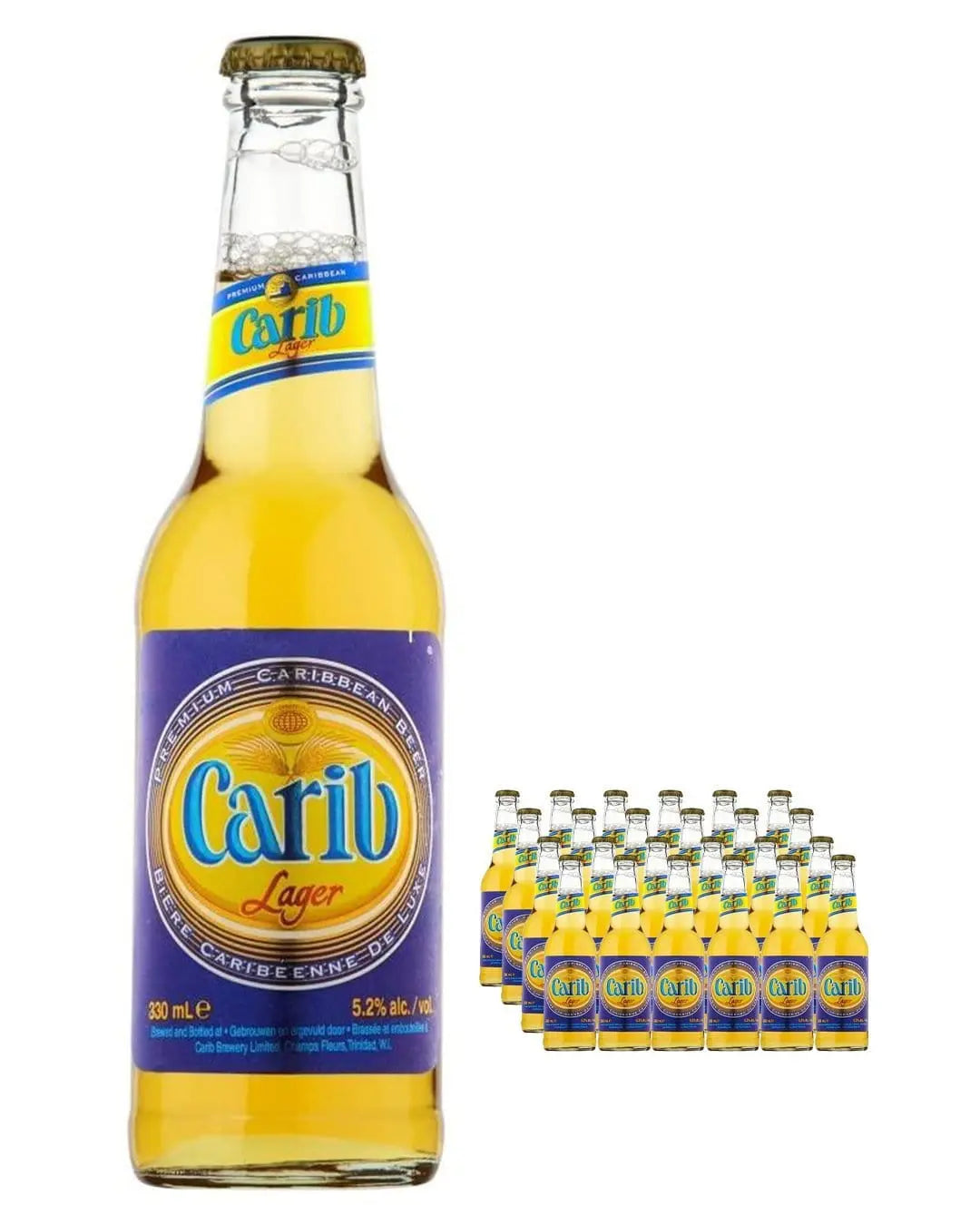 Carib Authentic Premium Trinidad and Tobago Lager Beer, 24 x 330 ml Beer