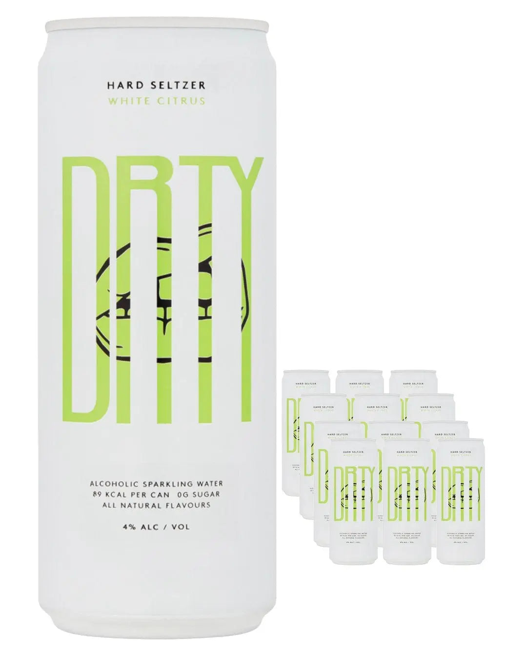 DRTY White Citrus Hard Seltzer Can Multipack, 12 x 330 ml Ready Made Cocktails