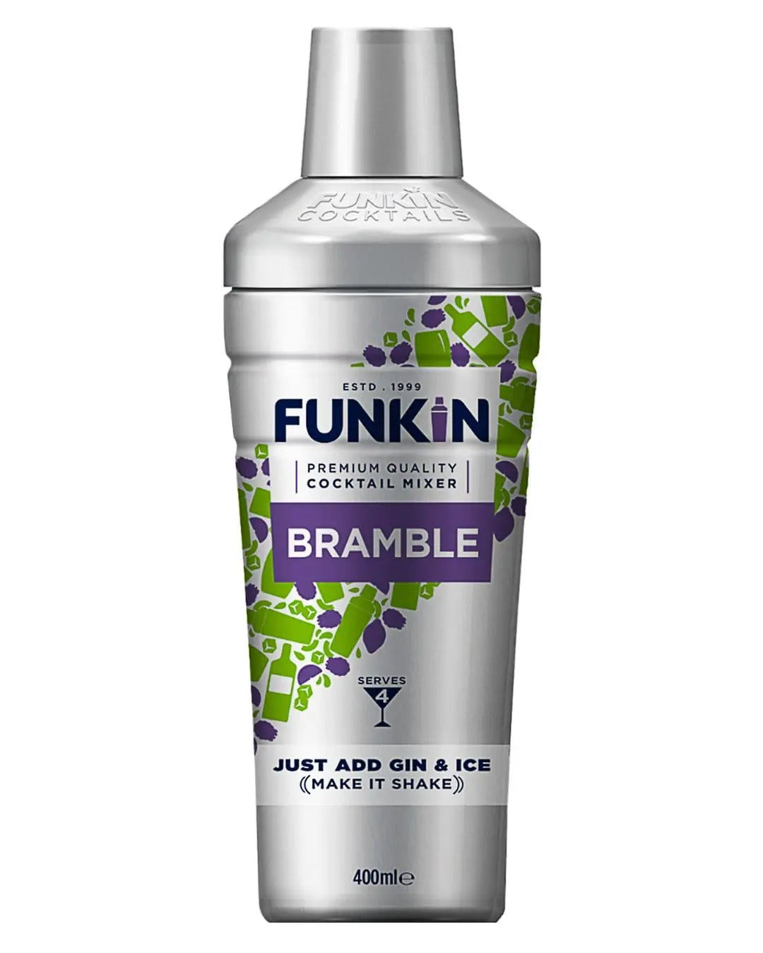 Funkin Bramble Cocktail Mixer Shaker, 400 ml Ready Made Cocktails 5060065301592