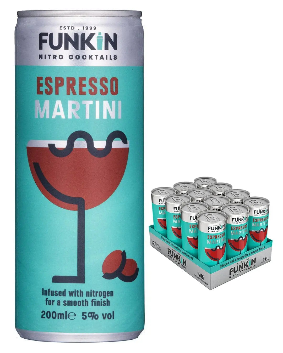 Funkin Nitro Espresso Martini Can Multipack, 12 x 200 ml Ready Made Cocktails 5060065301790