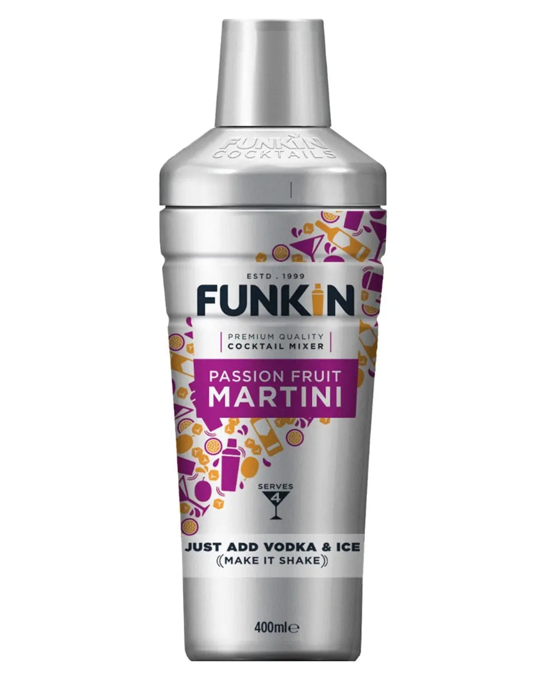 Funkin Passion Fruit Martini Cocktail Mixer Shaker, 400 ml Ready Made Cocktails 5060065300830