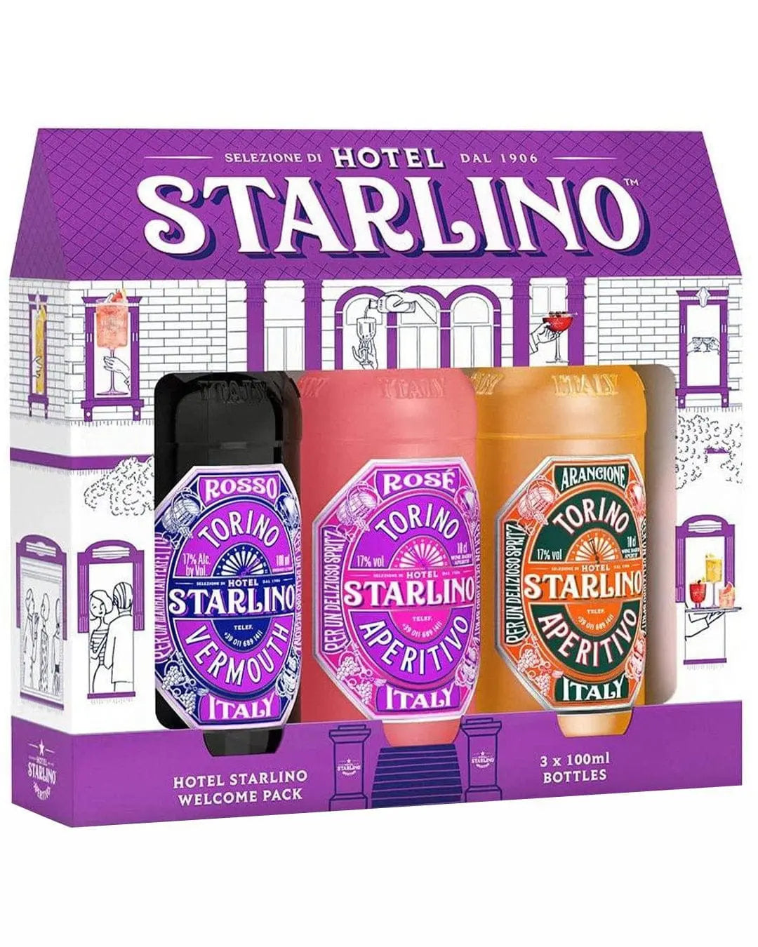 Hotel Starlino Aperitivo Rainbow Gift Pack, 3 x 10 cl Liqueurs & Other Spirits