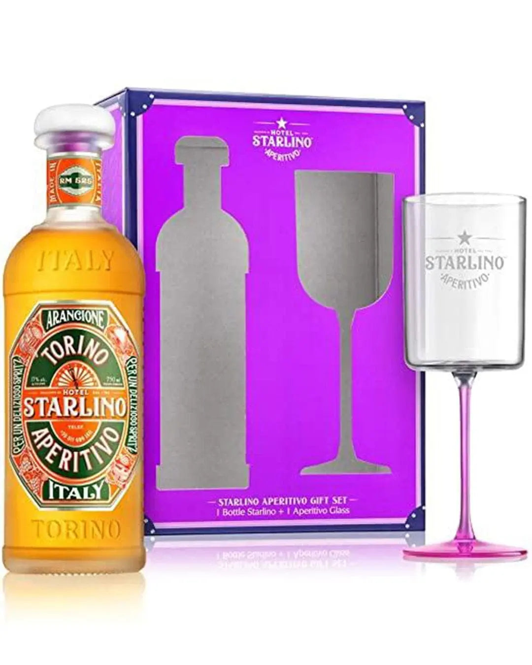 Hotel Starlino Arancione Aperitivo Spritz Gift Set with Aperitivo Glass, 75 cl Liqueurs & Other Spirits