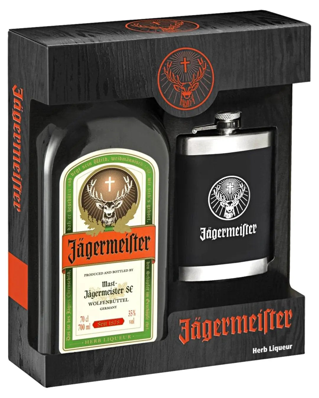 Jagermeister Hip Flask Gift Set, 70 cl Liqueurs & Other Spirits 8710833001434
