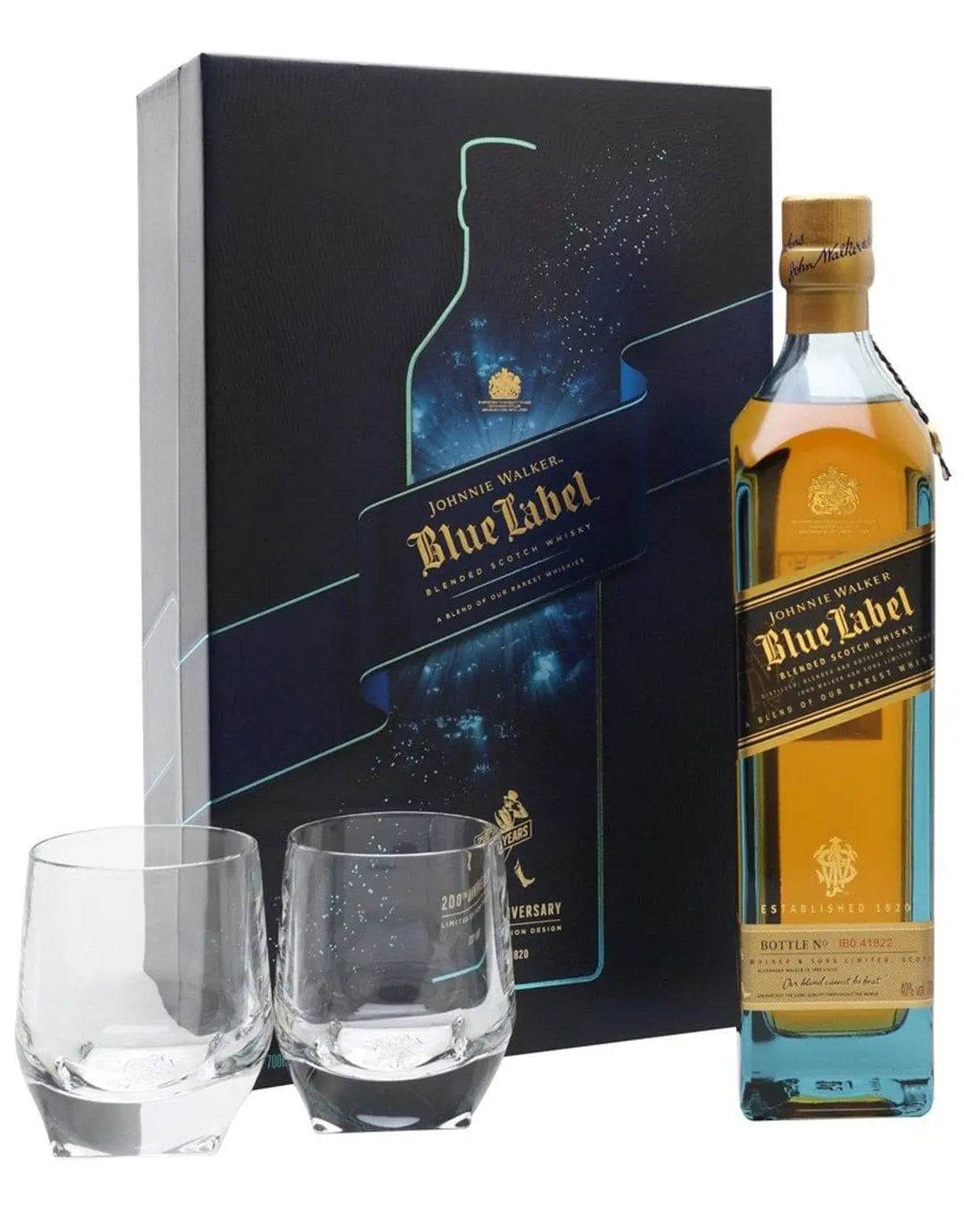 Johnnie Walker Blue Label Whisky Tumbler Gift Set, 70 cl Whisky 5000267180946