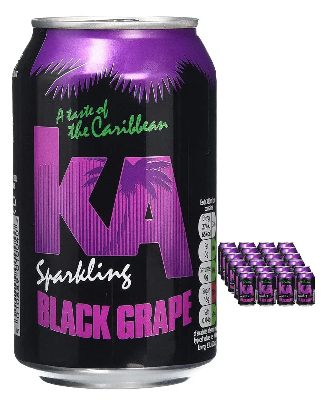 KA Sparkling Black Grape Fizzy Drink Multipack, 24 x 330 ml Soft Drinks & Mixers