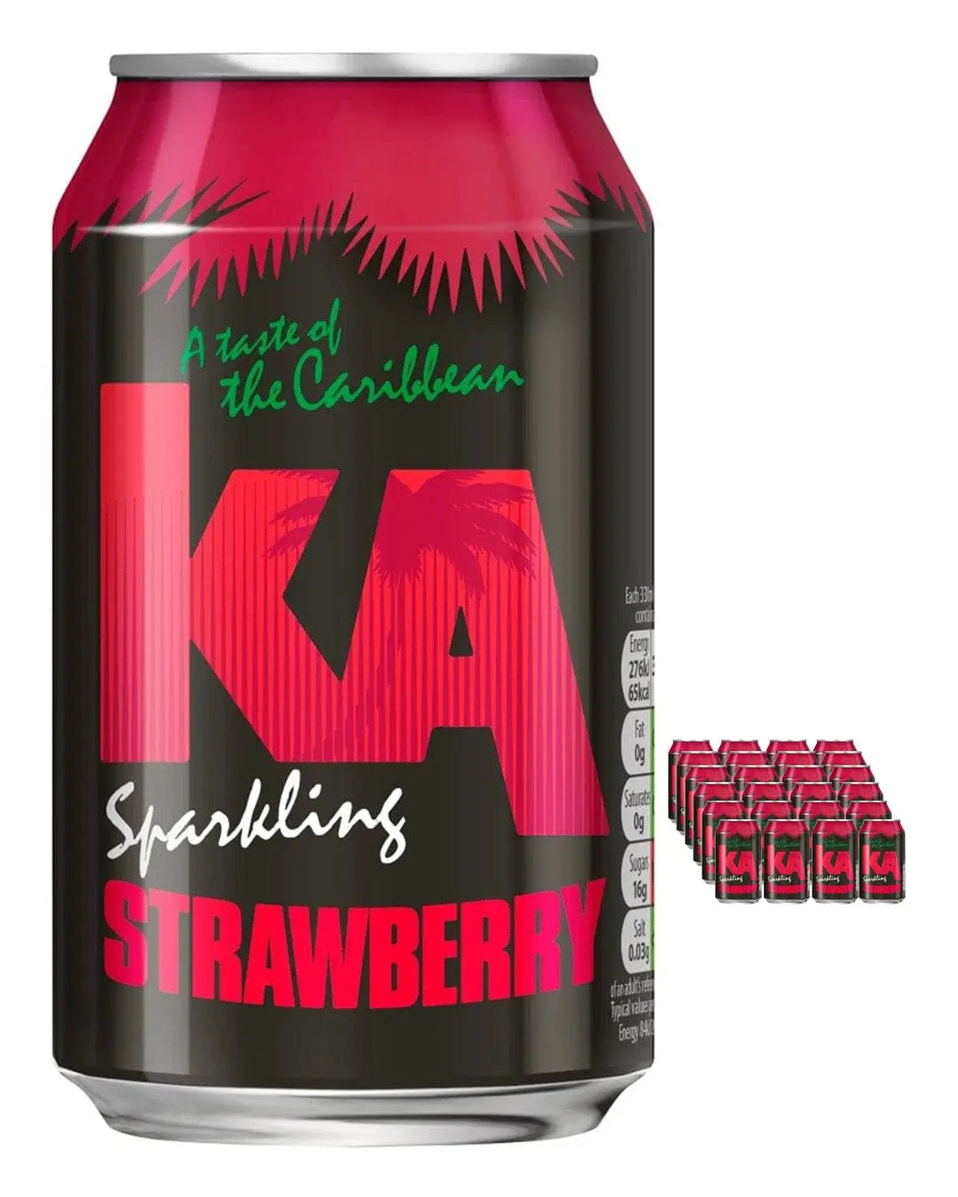 KA Sparkling Strawberry Fizzy Drink Multipack, 24 x 330 ml Soft Drinks & Mixers