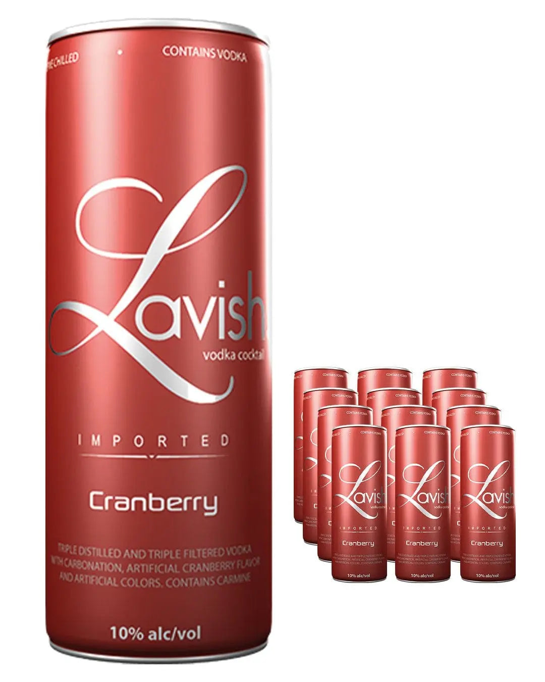 Lavish Cranberry Vodka Cocktail Can Multipack, 12 x 330 ml Ready Made Cocktails