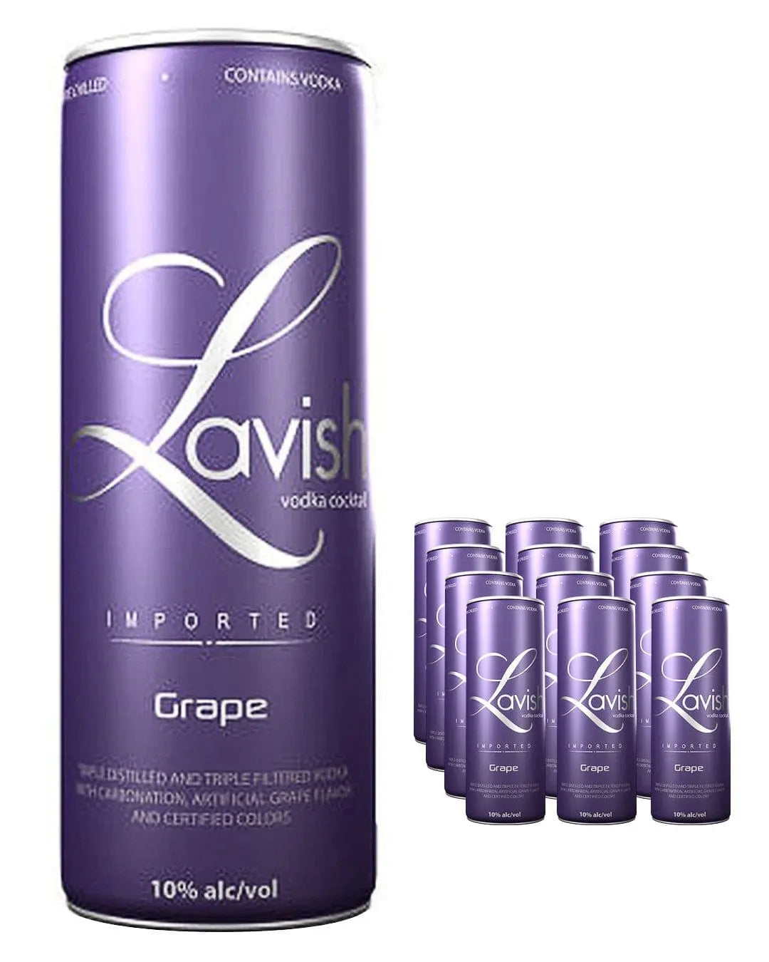 Lavish Grape Vodka Cocktail Can Multipack, 12 x 330 ml Ready Made Cocktails