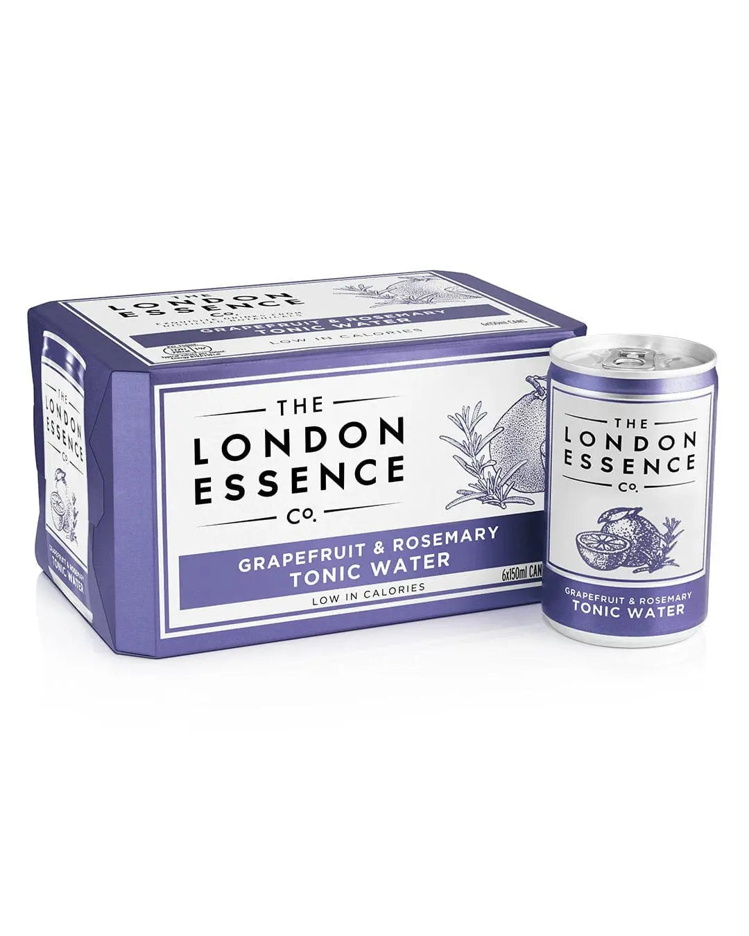 London Essence Company Grapefruit & Rosemary Tonic Water Can Multipack, 6 x 150 ml Tonics