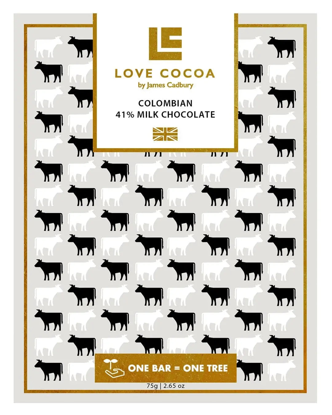 Love Cocoa Colombian Single Origin 41% Milk Chocolate Bar, 75 g Chocolate