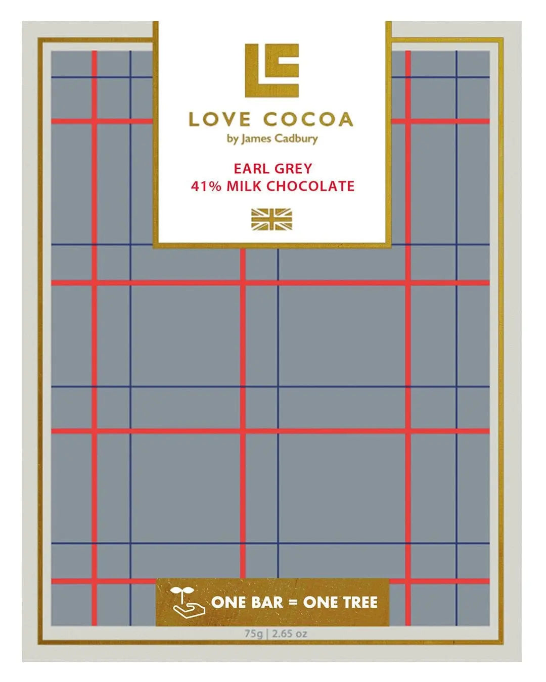 Love Cocoa Earl Grey 41% Milk Chocolate Bar, 75 g Chocolate
