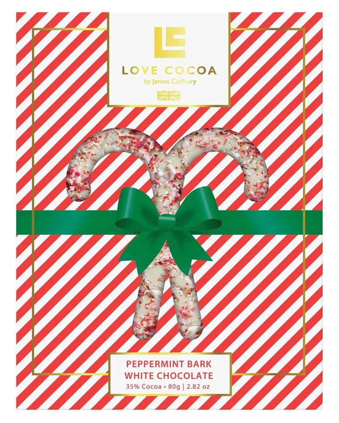 Love Cocoa Peppermint Bark White Chocolate Bar, 75 g Chocolate