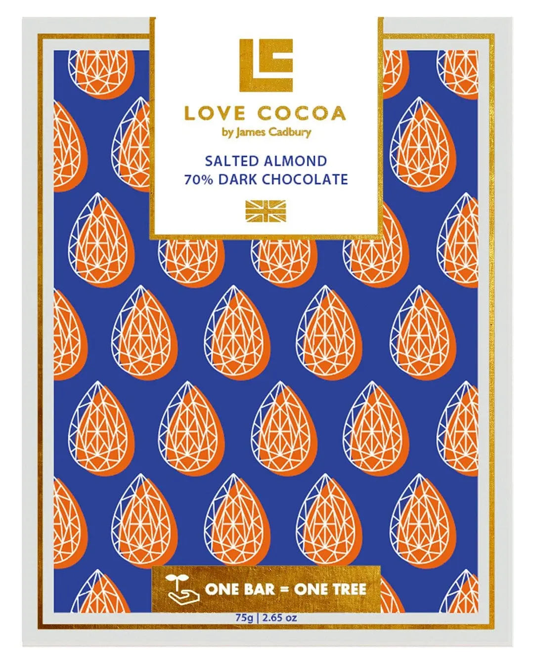 Love Cocoa Salted Almond Dark Chocolate Bar, 75 g Chocolate