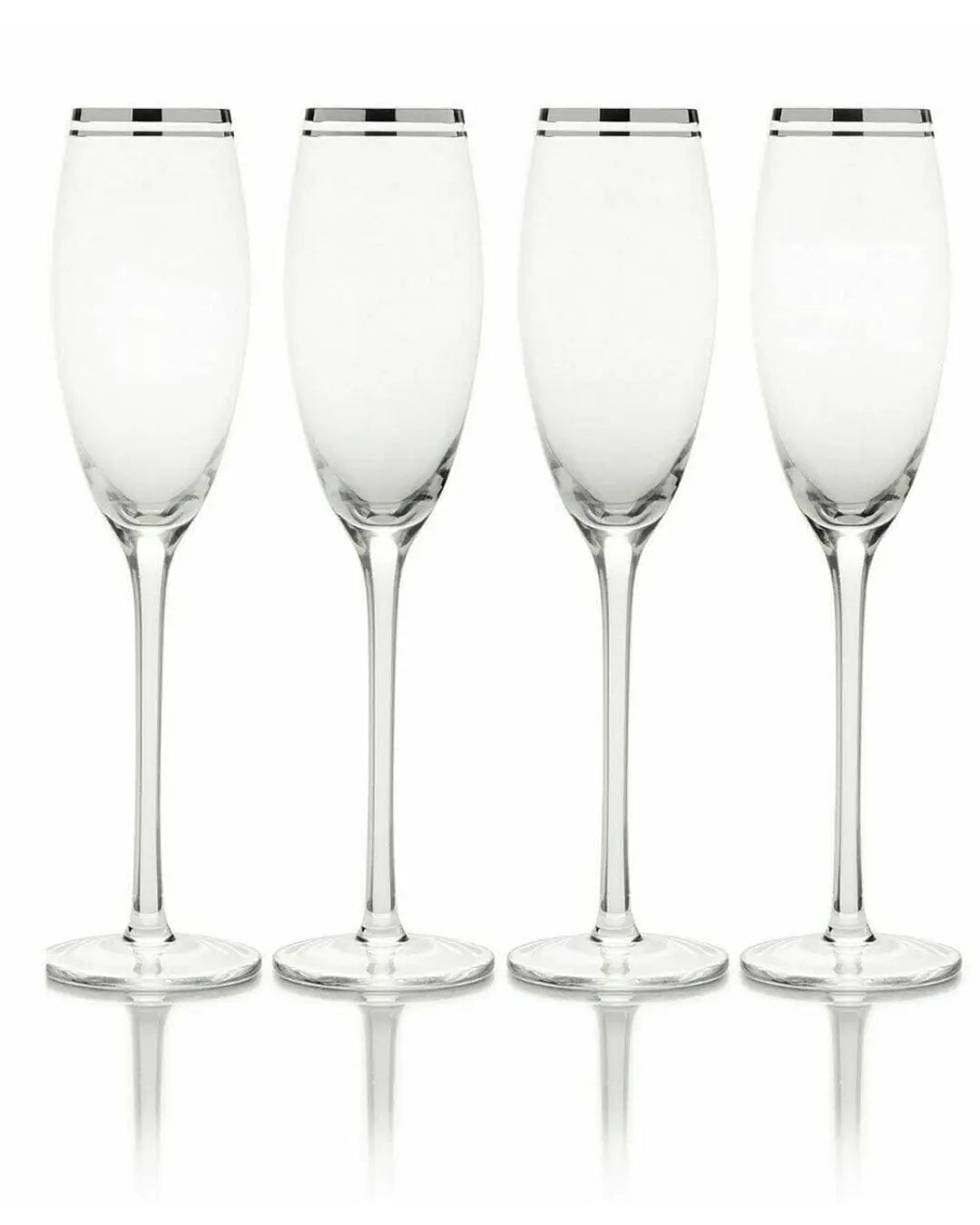 Mikasa Haley Platinum Pack Of 4 Champagne Flute Glasses Tableware 885991168034