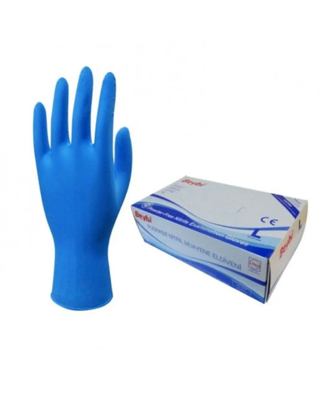 Nitrile Examination Gloves Powder-Free Blue Large, Pack of 100 PPE