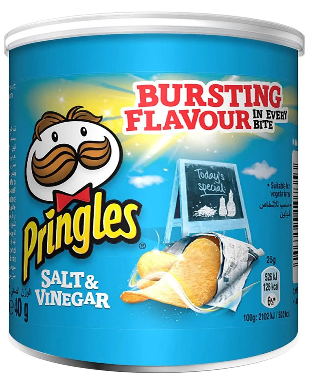 Pringles Salt & Vinegar Crisps Tub, 40 g Snacks
