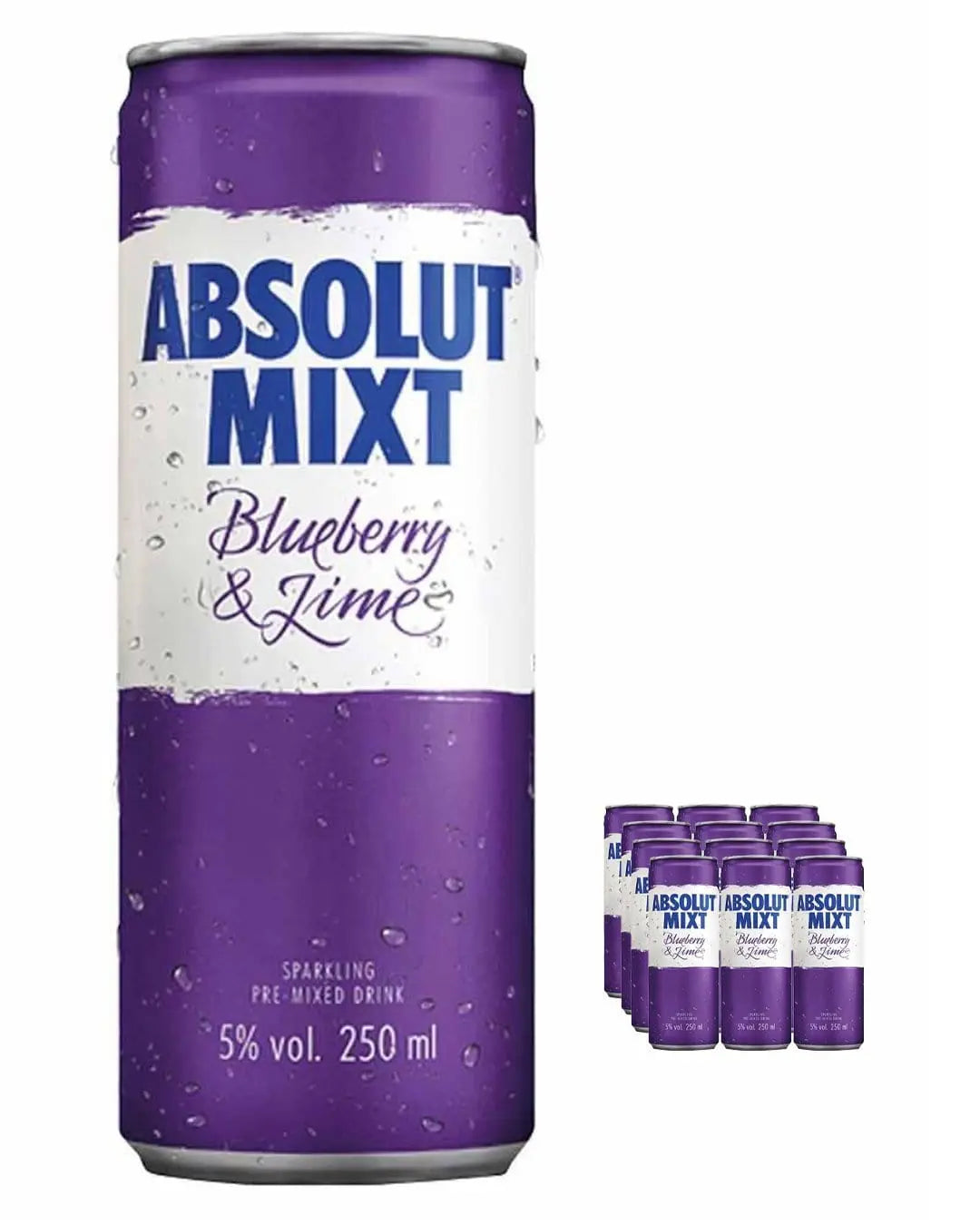 Absolut Mixt Blueberry & Lime Can, 250 ml Ready Made Cocktails 7312040322503