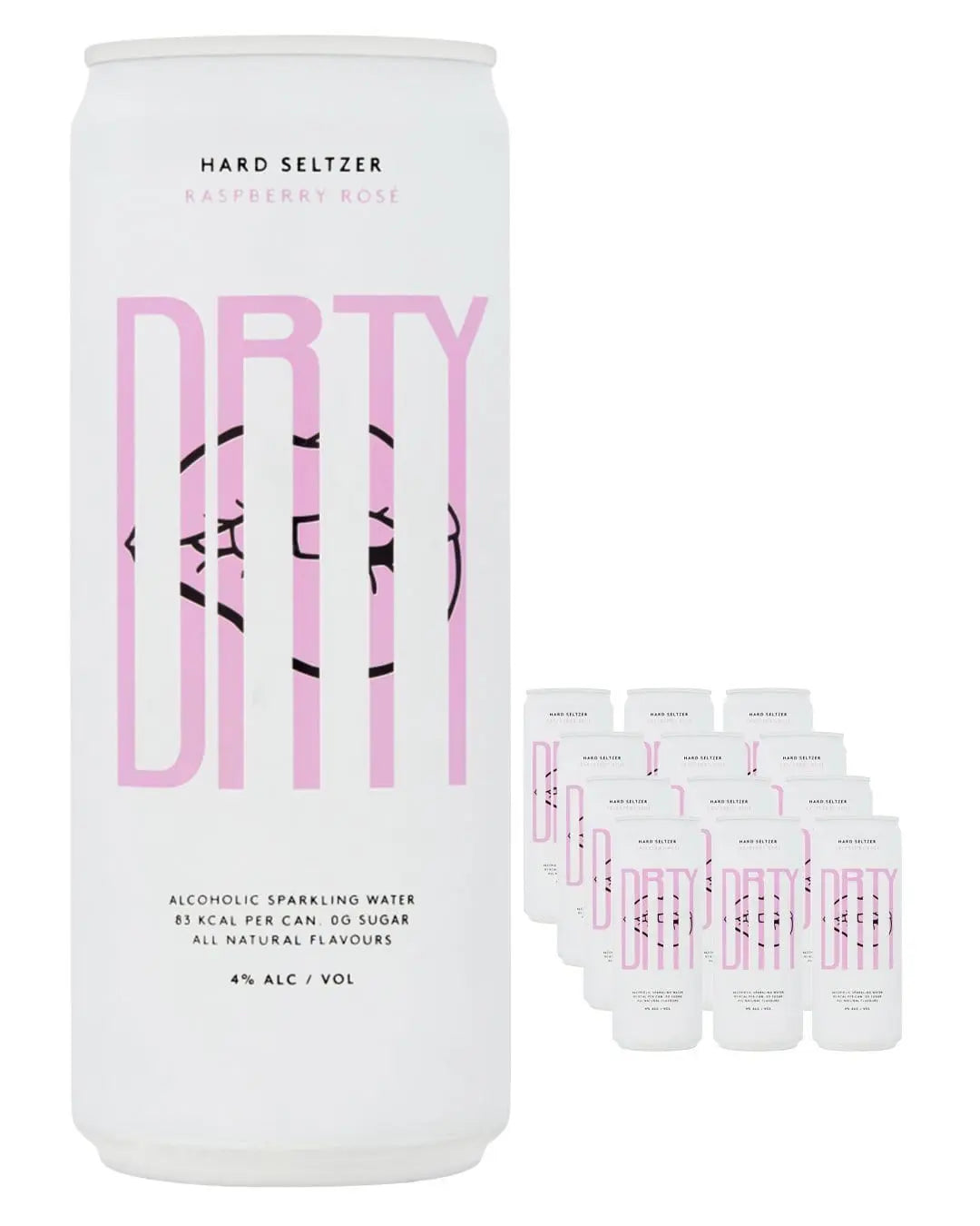 DRTY Raspberry Rose Hard Seltzer Can, 1 x 330 ml Ready Made Cocktails