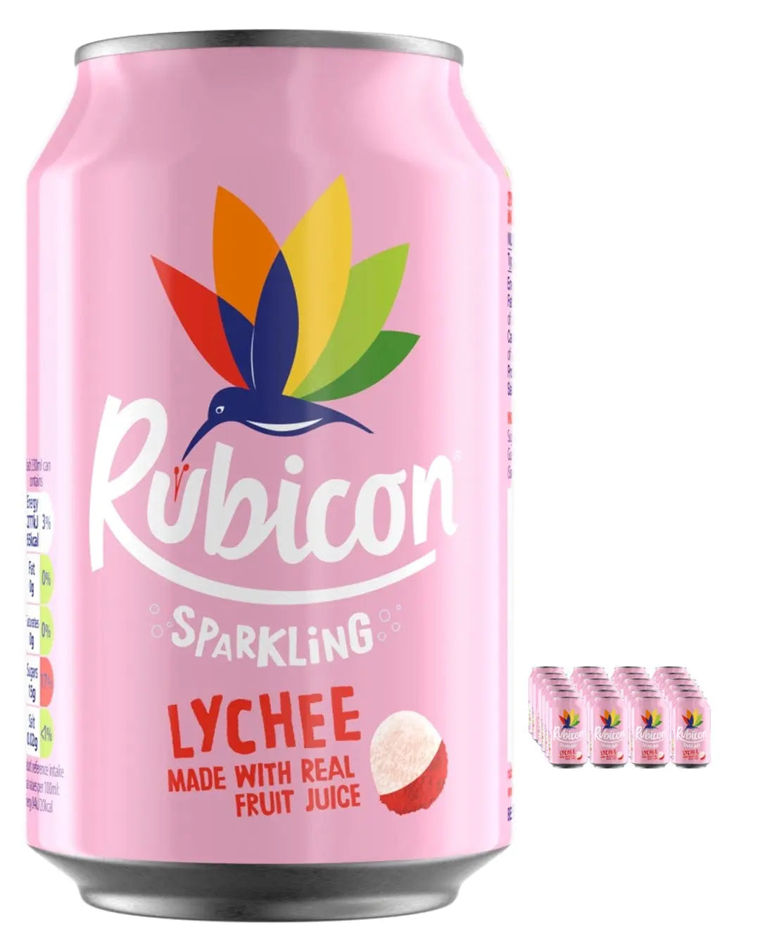 Rubicon Sparkling Lychee Juice Drink Multipack, 24 x 330 ml Soft Drinks & Mixers