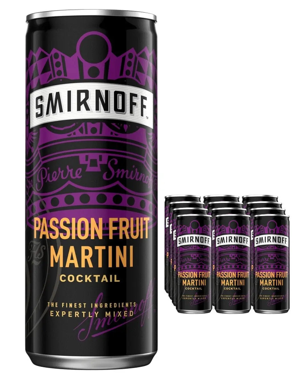 Smirnoff Passion Fruit Martini Premixed Cocktail Can Multipack, 12 x 250 ml Ready Made Cocktails