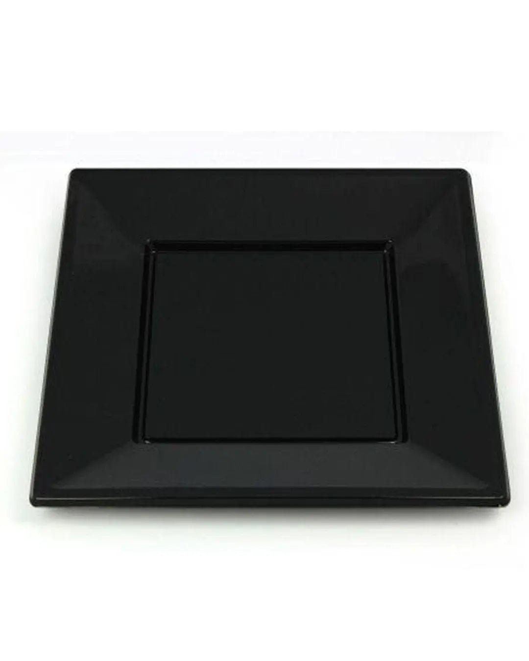 Square Black Plastic Plates 23cm Pack Size 8 Partyware 5033298005711