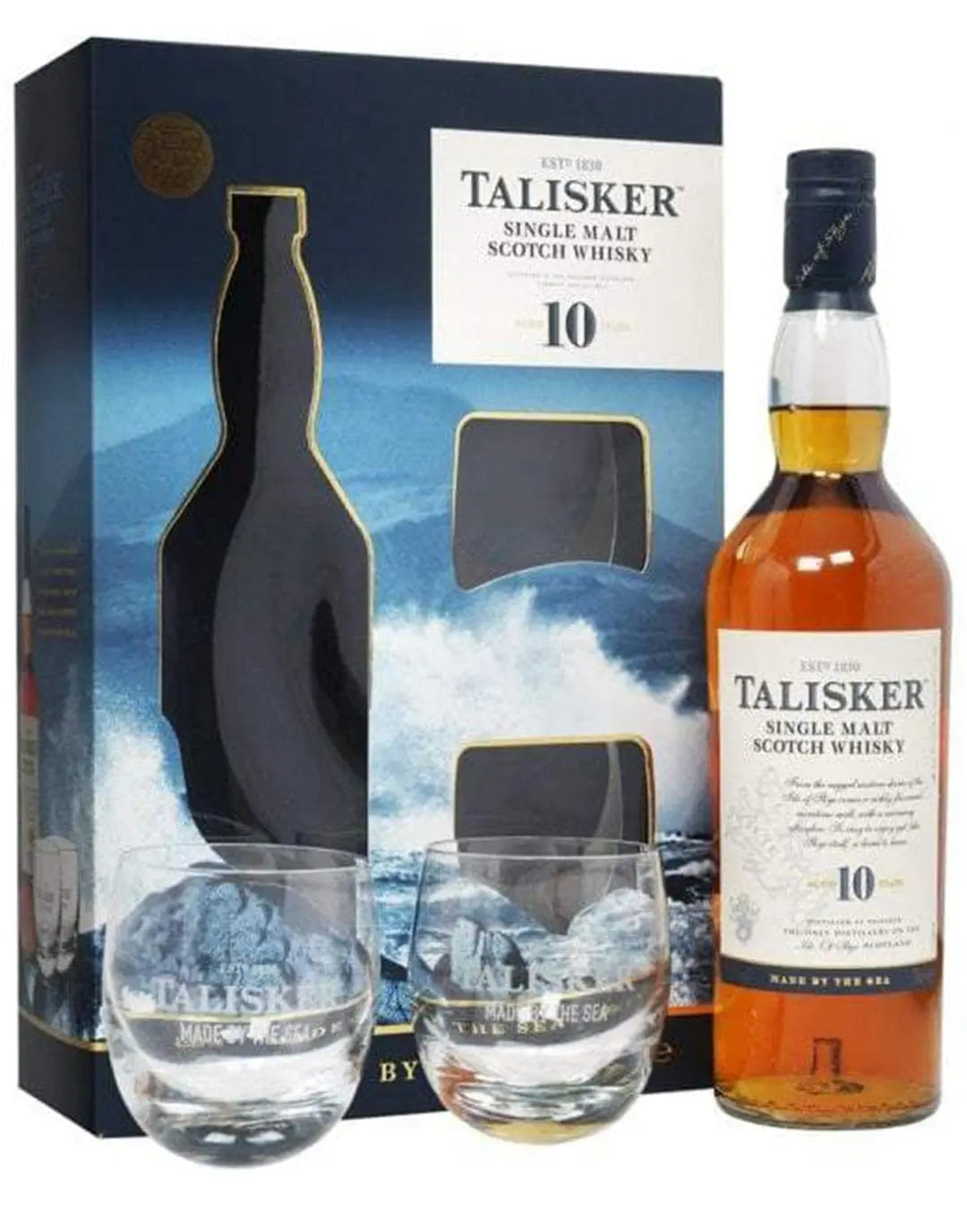 Talisker 10 Year Old Whisky with Two Glasses Gift Pack, 70 cl Whisky